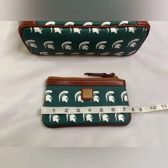 Dooney and Bourke Michigan State University MSU double zip crossbody bag wallet